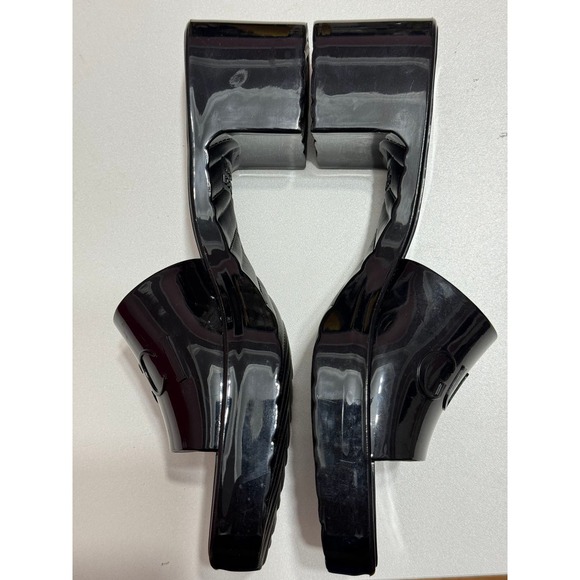 Gucci Rubber Logo Platform Slide Sandal in Black Size 37 Slip-On Open Toe - Picture 6 of 16